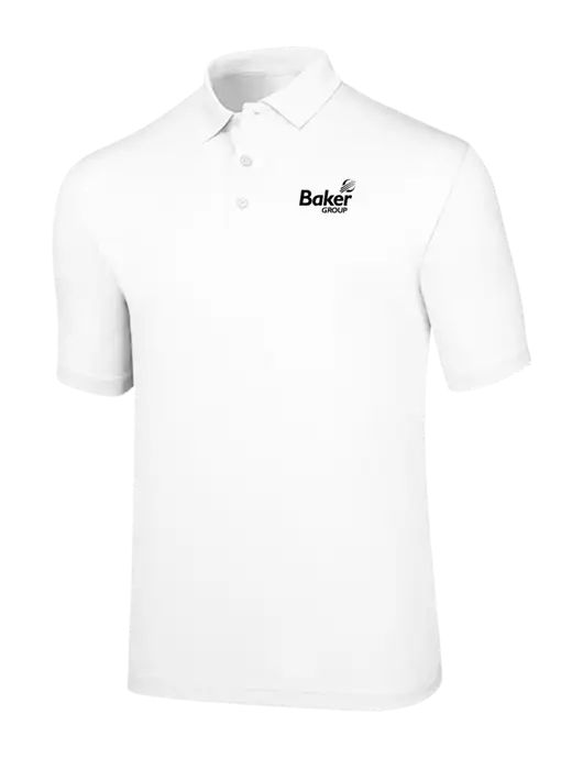 Callaway Opti-Dri White Chev Polo w/Baker Group Logo