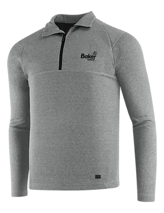 OGIO Petrol Grey Heather Transition 1/4 Zip Pullover w/Baker Group Logo
