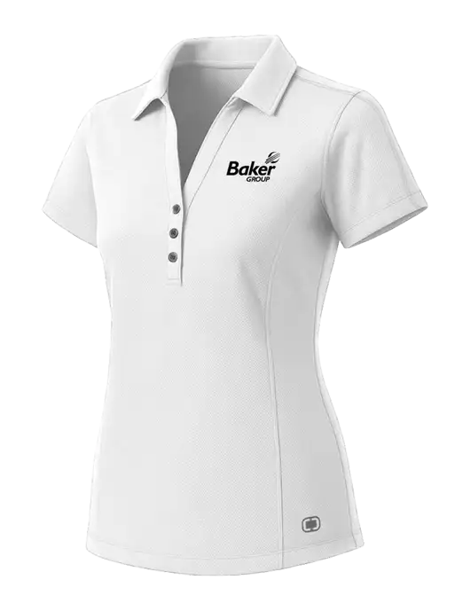 OGIO Womens White ONYX Polo w/Baker Group Logo