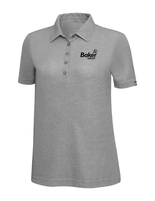 TravisMathew Grey Heather Womens Oceanside Polo w/Baker Group Logo