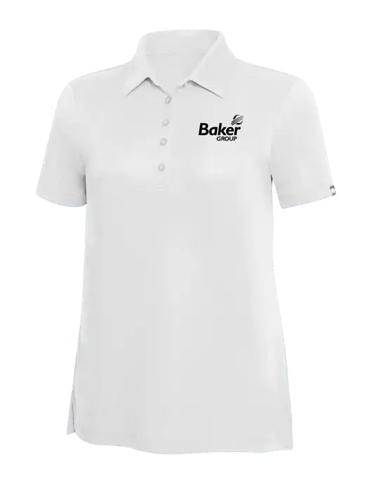 TravisMathew White Solid Womens Oceanside Polo w/Baker Group Logo