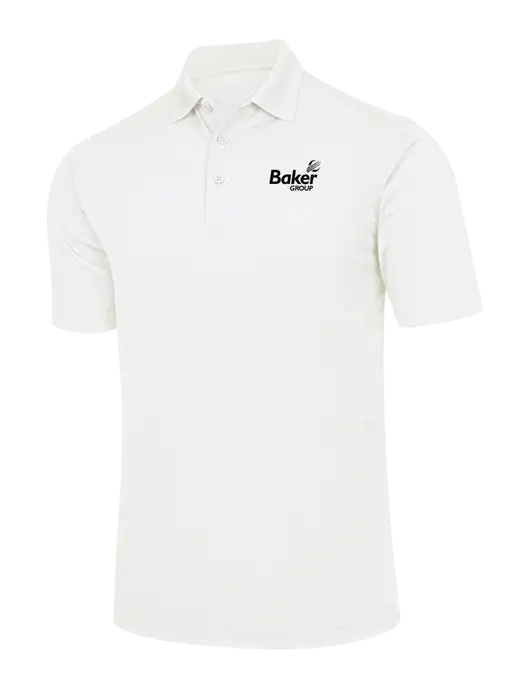 White Micropique Sport-Wick Polo w/Baker Group Logo