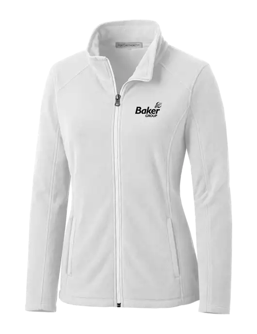 White Womens Microfleece Jacket w/Baker Group Logo