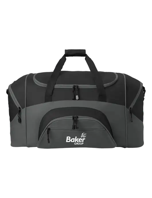 Standard Colorblock Black/Dark Grey Sport Duffel w/Baker Group Logo