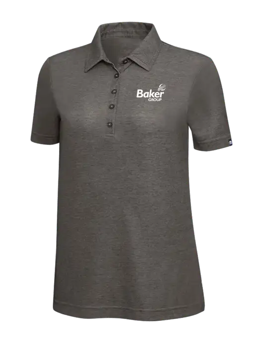 TravisMathew Black Heather Womens Oceanside Polo w/Baker Group Logo