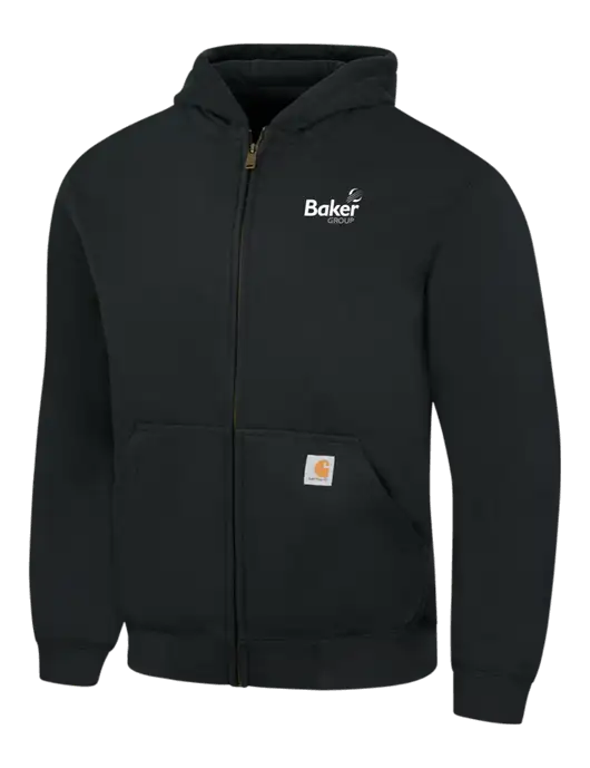 Carhartt Black Rain Defender Paxton Heavyweight Hooded Full Zip-Front Sweatshirt w/Baker Group Logo