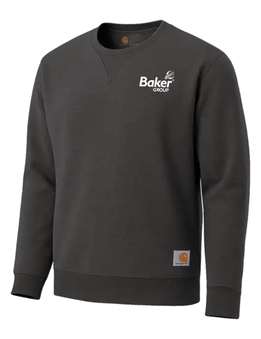 Carhartt Dark Grey Heather Midweight Crewneck Sweatshirt w/Baker Group Logo