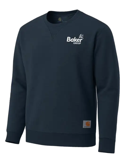 Carhartt Navy Midweight Crewneck Sweatshirt w/Baker Group Logo