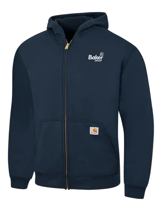 Carhartt Navy Midweight Hooded Zip-Front Sweatshirt w/Baker Group Logo
