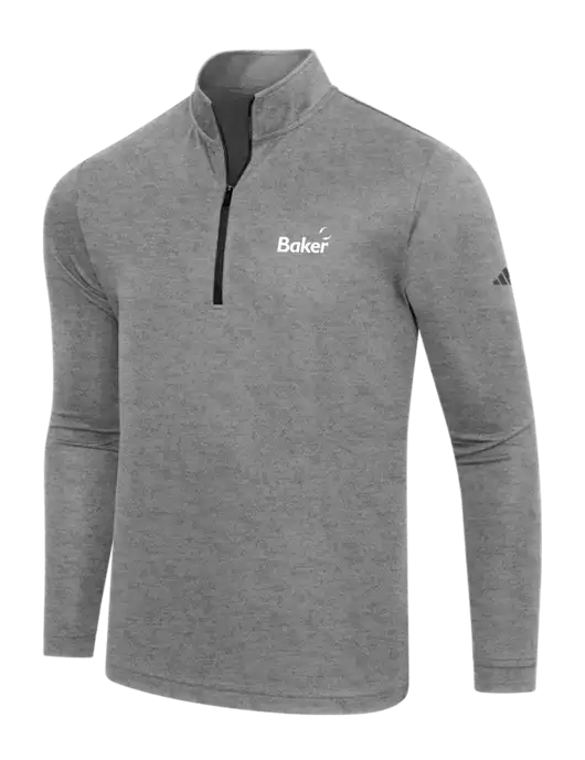 Adidas Black Heather  Lightweight Quarter Zip Pullover w/Baker Group Logo