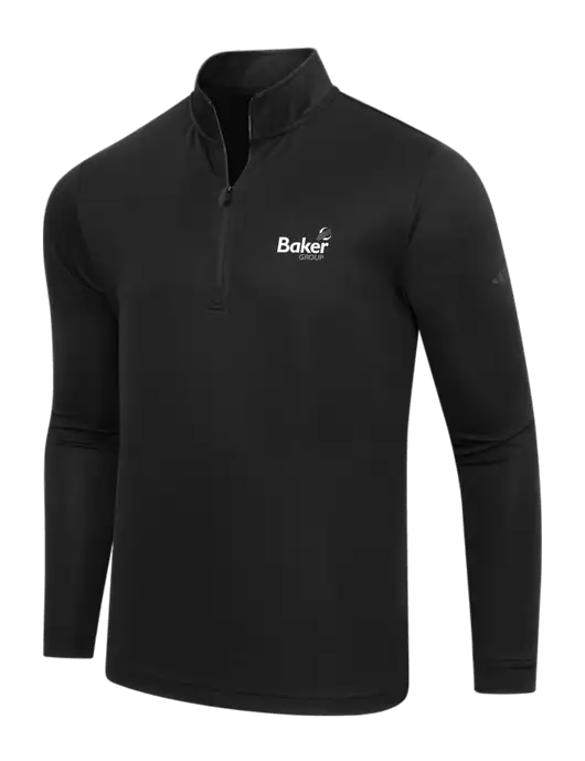 Adidas Black Lightweight Quarter Zip Pullover w/Baker Group Logo