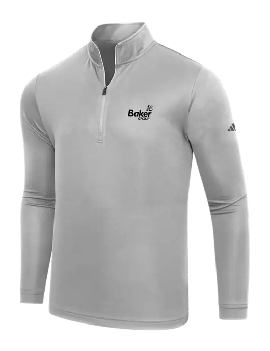 Adidas Medium Grey  Lightweight Quarter Zip Pullover w/Baker Group Logo
