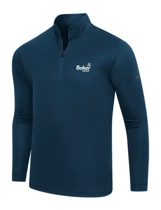 Adidas Navy Lightweight Quarter Zip Pullover w/Baker Group Logo