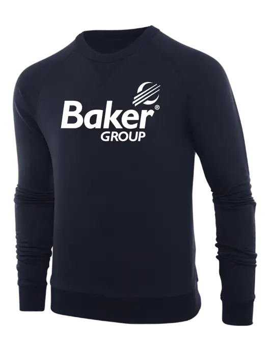 Allmade Dark Navy Organic French Terry Crewneck Sweatshirt w/Baker Group Logo
