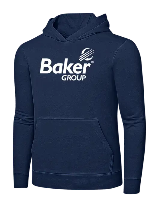Navy 7.8 oz Ring Spun Hooded Sweatshirt w/Baker Group Logo