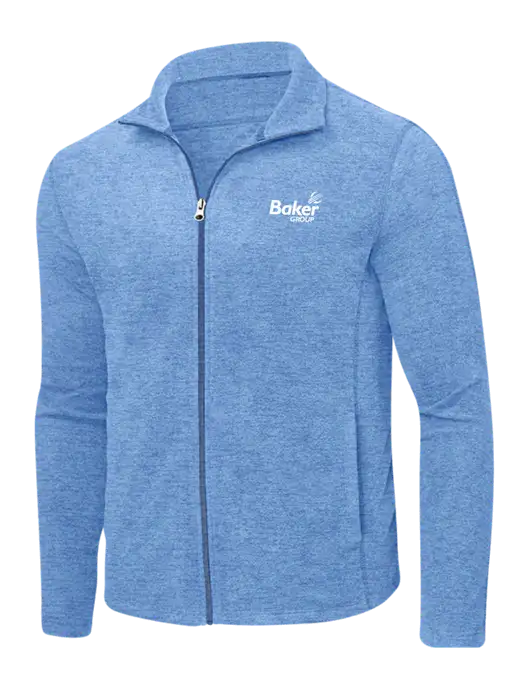 Light Royal Heather Microfleece Full-Zip Jacket w/Baker Group Logo