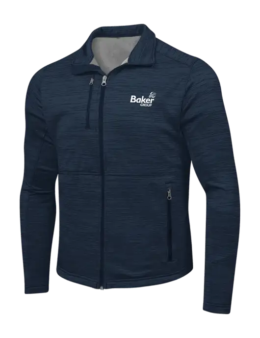 Navy Digi Stripe Fleece Jacket w/Baker Group Logo
