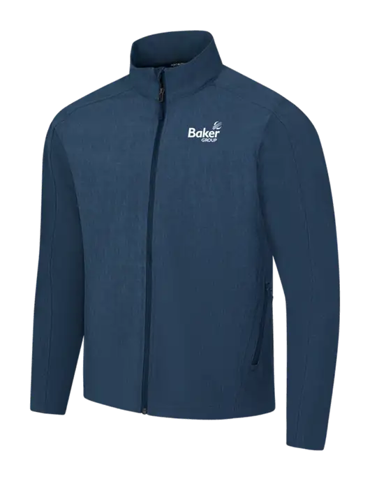 Navy Heather Core Soft Shell Jacket w/Baker Group Logo