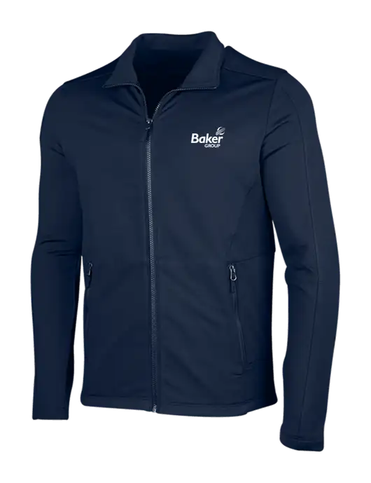 Navy Grid Fleece Jacket w/Baker Group Logo