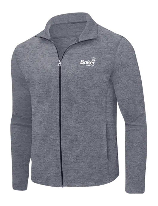 Light Navy Heather Microfleece Full-Zip Jacket w/Baker Group Logo