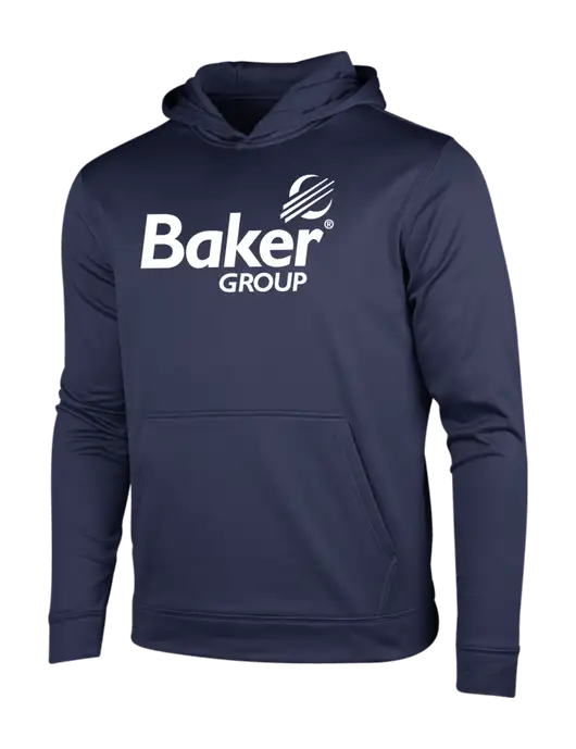 Navy Sport-Wick Fleece Hooded Pullover w/Baker Group Logo