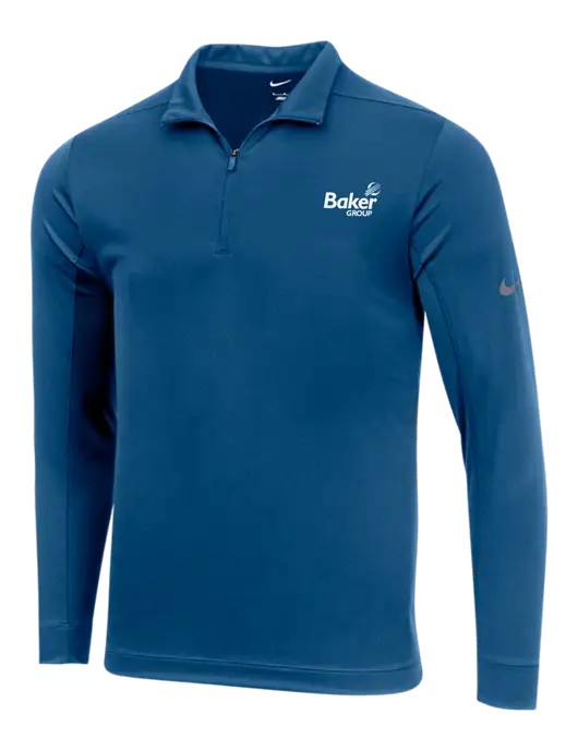 NIKE Dark Royal Dry 1/2 Zip Cover-Up w/Baker Group Logo