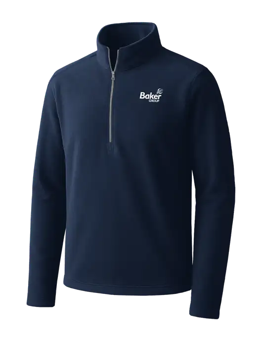 Navy Microfleece 1/2 Zip Pullover w/Baker Group Logo