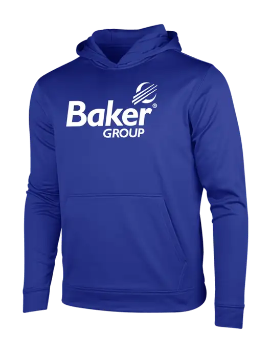 True Royal Sport-Wick Fleece Hooded Pullover w/Baker Group Logo