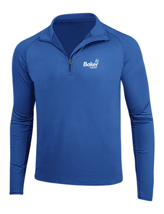 Dark Royal Sport Wick Stretch 1/4 Zip Pullover w/Baker Group Logo
