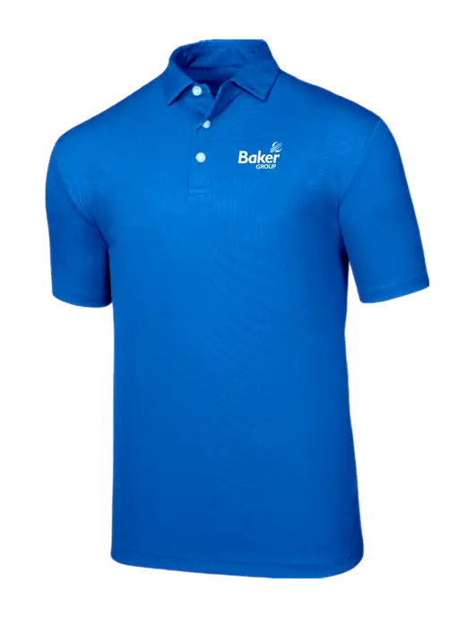 Callaway Birdseye Dark Carolina Blue Polo w/Baker Group Logo