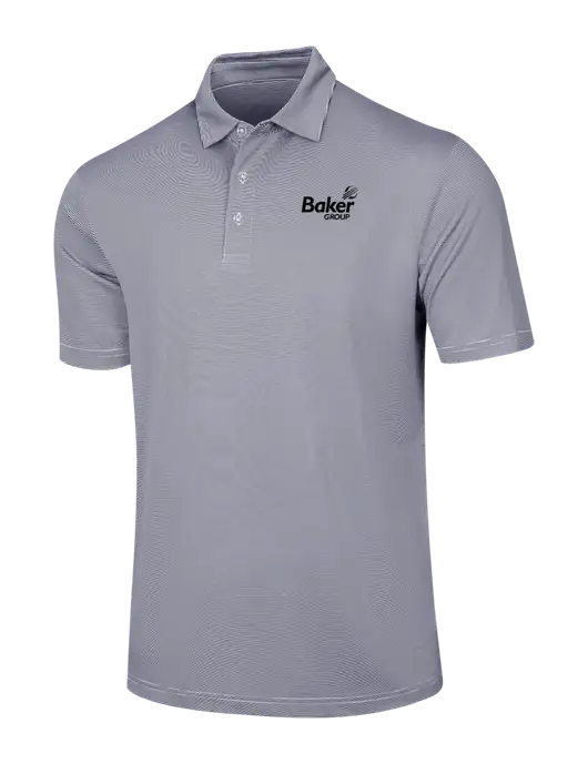 Callaway Navy Fine Line Stripe Polo w/Baker Group Logo