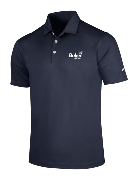 NIKE Dark Navy Dri-Fit Vertical Mesh Polo w/Baker Group Logo