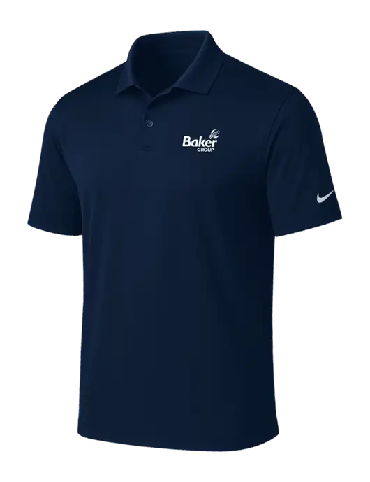NIKE Navy Victory Solid Polo w/Baker Group Logo