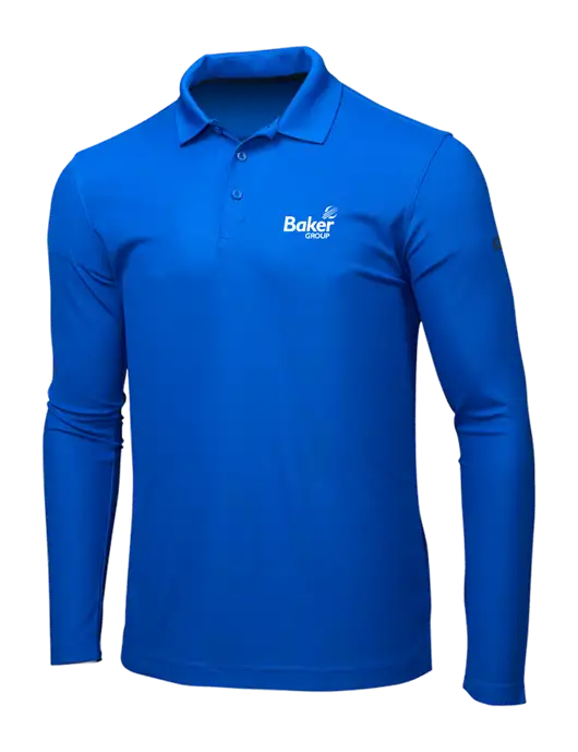 OGIO Royal Blue Caliber 2.0 Long Sleeve Polo w/Baker Group Logo