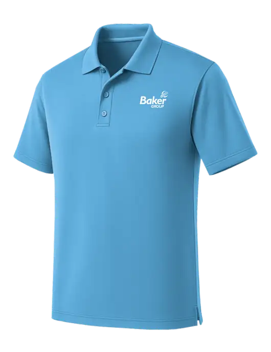 Carolina Blue Dry Zone UV Micro Mesh Polo w/Baker Group Logo