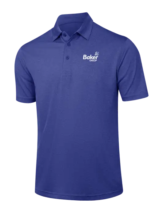 Dark Royal Heather Contender Polo w/Baker Group Logo