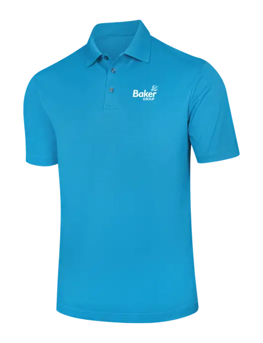 Carolina Blue Performance Fine Jacquard Polo w/Baker Group Logo