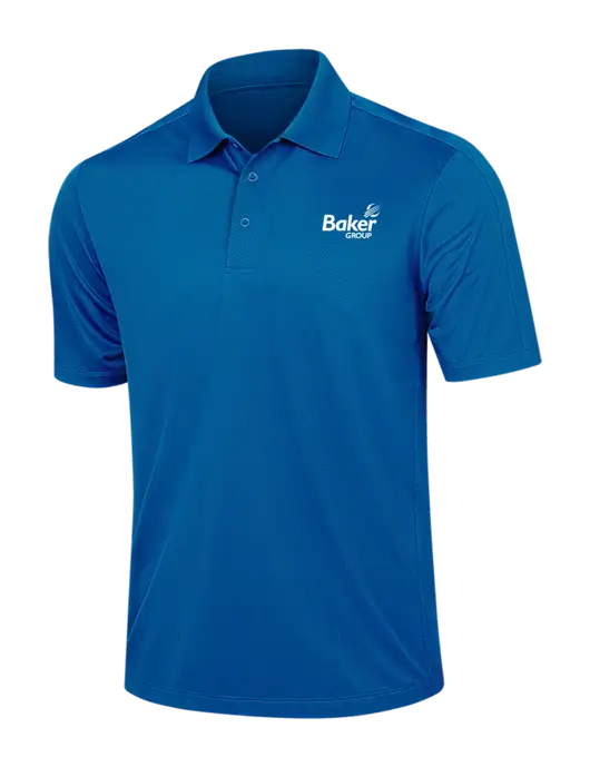 Dark Royal Blue Diamond Textured Jacquard Polo w/Baker Group Logo
