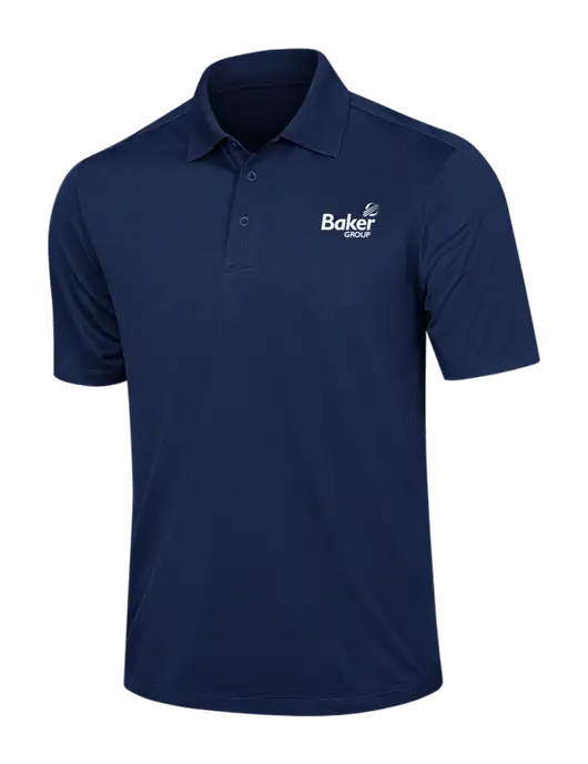 Dark Navy Diamond Textured Jacquard Polo w/Baker Group Logo
