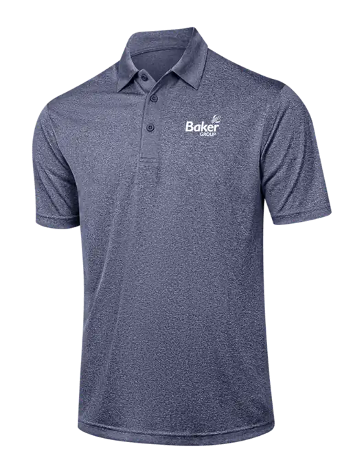 Navy Heather Contender Polo w/Baker Group Logo