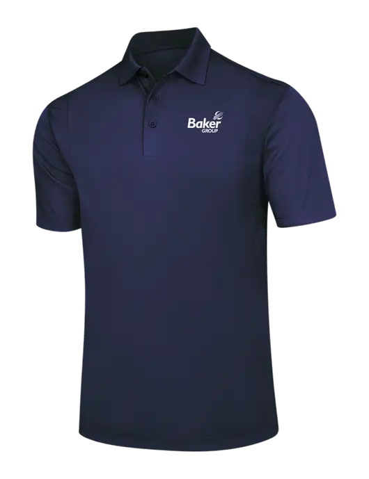 Navy Micropique Sport-Wick Polo w/Baker Group Logo