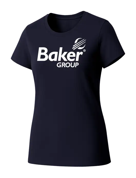 Womens Seriously Soft New Navy T-Shirt w/Baker Group Logo