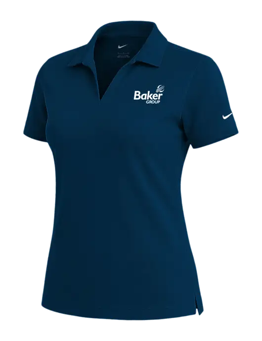 NIKE Navy Womens Dri-Fit Micro Pique Polo w/Baker Group Logo