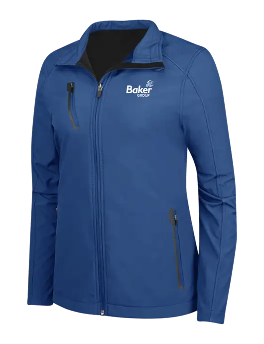 Dark Royal Womens Welded Softshell Jacket w/Baker Group Logo