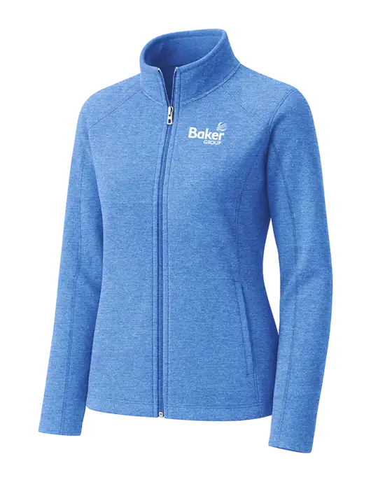 Light Royal Heather Womens Microfleece Full-Zip Jacket w/Baker Group Logo