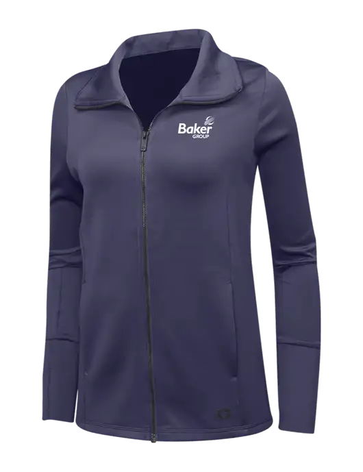 OGIO Navy Womens Endurance Modern Performance Full-Zip w/Baker Group Logo