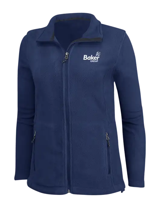 Womens Navy Fleece Jacket w/Baker Group Logo