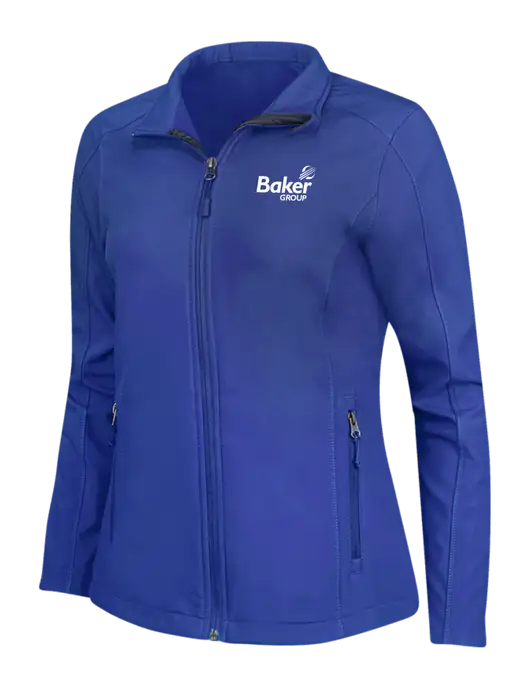 Dark Royal Womens Core Soft Shell Jacket w/Baker Group Logo