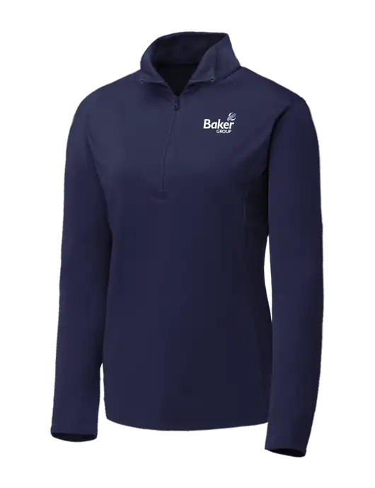 Navy Womens Posicharge Competitor ¼ Zip Pullover w/Baker Group Logo