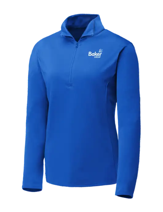 Dark Royal Womens Posicharge Competitor ¼ Zip Pullover w/Baker Group Logo